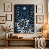 Winter Wolves at Moonrise poster in gallery wall