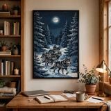Winter Wolves at Moonrise poster in home office