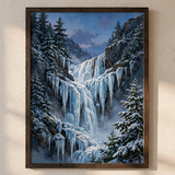 Frozen Waterfall Cathedral poster in close-up detail