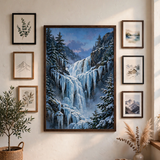 Frozen Waterfall Cathedral poster in gallery wall