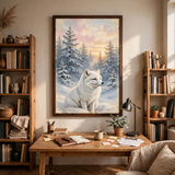 Arctic Fox at Dawn poster in home office