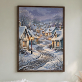 Candy Cane Lantern Lane poster in a minimalist bedroom