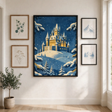 Snowy Castle on the Hill poster as centerpiece of a gallery wall