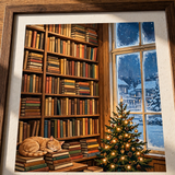 The Winter Bookshop poster in close-up detail