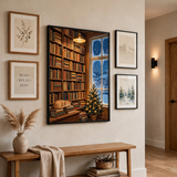 The Winter Bookshop poster in gallery wall