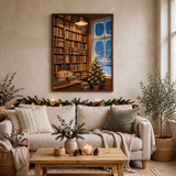 The Winter Bookshop poster in living room